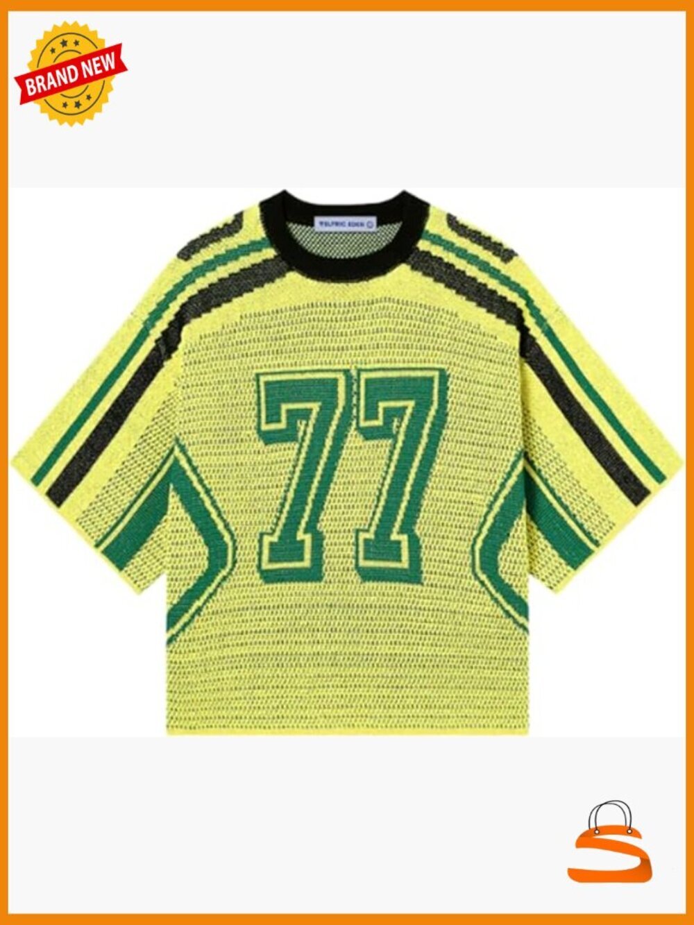 Oversized Number Graphic Football Jersey Sweater Pullover Three-Quarter Sleeve